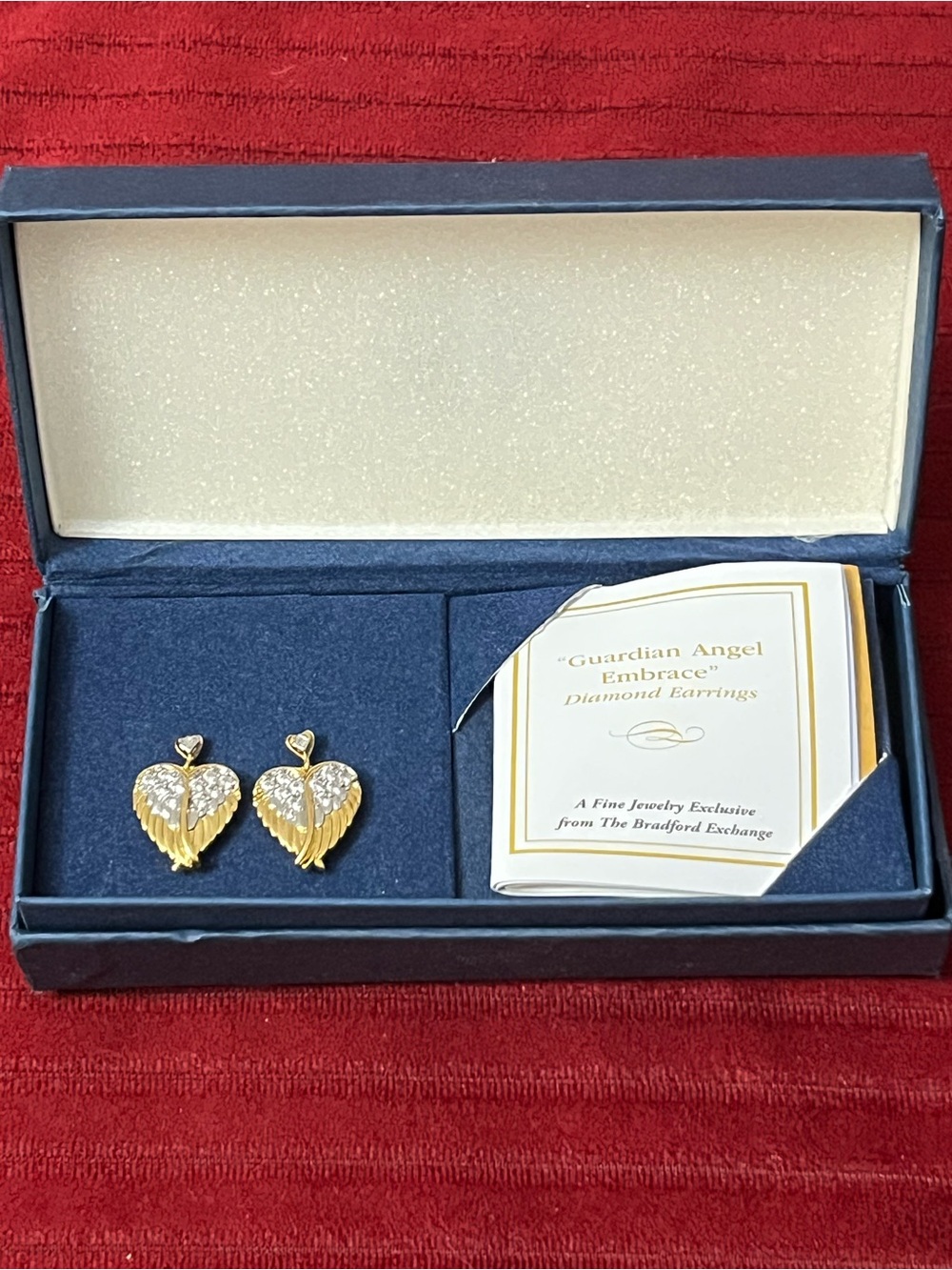 The Bradford Exchange 24k Gold Plated  Guardian Angel Diamond Earrings